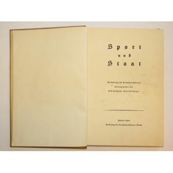 Voimakkaasti kuvitettu kirja Sport Und Staat, 1937. Espenlaub militaria